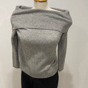 Anthropologie Gray Off the Shoulder Sweater